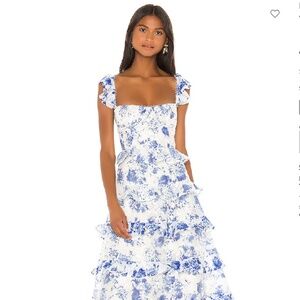 v. chapman violet corset ruffled tiered hem midi dress bytrendypep on LTK